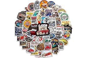 AUCEKO Lot de 100 autocollants classiques pour voiture Hot Rod - En vinyle imperméable - Pour ordinateur portable - Pour enfants, voitures, moto, vélo, skateboard, bagages, ordinateur - Graffiti Decal