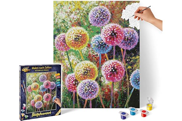 Schipper 609130872 måla efter siffror – blomfyrverkerier – måla bilder för vuxna, inklusive penslar och akrylfärger, 40 x 50 cm