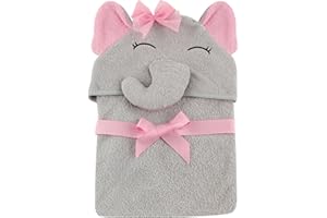 Hudson Baby Animal Face Hooded Towel, Nerdy Giraffe