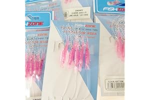 FISHZONE RIG PRO SERIES - 10 Packs of Single Type Commercial Quality Sea Feather Lure Fishing Rigs - Ideal for Sea Boat Shore for Mackerel, Herring, Bass & Cod (Shrimpy)