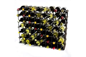 Cranville wine racks Madera Classic 56 Botella de Roble Oscuro Manchado y galvanizado Estante del Vino del Metal ya montados