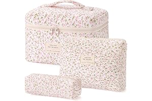 TIAASTAP 3-teiliges Kosmetiktasche Set Make up Bag Aesthetic Stuff Clean Girl Coquette Aesthetic Kosmetiktasche Blumen Kulturtasche Damen Set Kawaii Reise Cute Beauty Bag