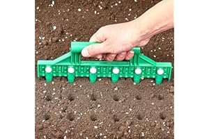 HH-LIFE Garden Seed Dibber Drill ègle d'espacement pour la plantation des semences et plantes (vert)