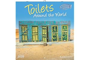 ‎ALPHA EDITION Alpha Edition - Toilets Around the World 2026 – Broschürenkalender 30x30 cm – Wandkalender & Bildkalender – Für Fans skurriler Fotomotive & Humor – 12 außergewöhnliche Toiletten aus aller Welt