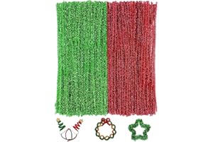 KINGLAKE Limpiador de pipas de 200 unidades, alambre para limpiar pipas multicolor, 30 cm, alambre de limpieza de pipas flexible-brillante Rojo + verde