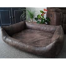 Ortopedico Orthopädisches Hundebett – 90 X 70 Cm, Kunstleder, Mit Visco-Matratze (8 Cm), Braun, Für Mittelgroße Hunde