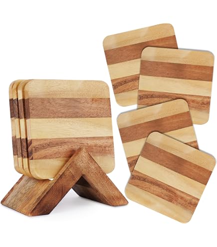 JOIKIT 24 Sottobicchieri In Legno Grezzo Tondo, Diametro 10 Cm, Spessore 7 Mm, Naturali, Ideali Per Pittura E Decorazioni Fai Da Te