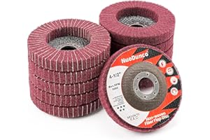 NuoDunco Scout Fächerscheibe, Körnung 240 & 320, 10 Stück, 11,4 cm Winkelschleifer, Aufsatz für Metall und Edelstahl, Scheuerschwämme, Polierscheibe, Schleifscheibe, Farbrostentferner, 10 Stück