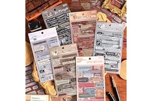 VESZOEN 800 Pezzi Scrapbooking Adesivi 36 Pagine Frasi Adesivi Stickers Bullet Journal Stickers Scrapbooking per Scrapbooking Fai da Te Materiale Scrapbook Carta di Sfondo carta decorativa