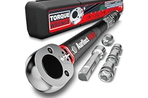 Aurlloct Juego de Llave Dinamométrica 1/2 Pulgada, 20-230 Nm Chave Dinamométrica, Incluye Extensión de 12.5 cm, Precisión ±3% para Coche y Rellenar las Ruedas, 6 Piezas