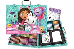 CRAYOLA - Inspiration Art Case, Gabby's Dollhouse Coloring Case, Ideal para Dibujar y Colorear, 115 Piezas, rotuladores, Ceras y lápices, 04-2966