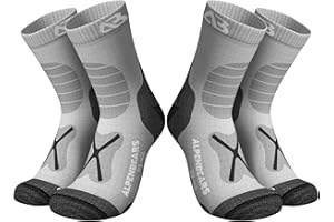 Alpen Bears Calcetines Lana Merino Trekking - Calcetines Antiampollas Senderismo Termicos - 2 Pares - Calcetines Senderismo Hombre, Mujer y Niños - Calcetines Trekking Hombre y Mujer