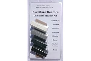 FURNITURE RESTORE Furniture/Laminate / Kitchen Cabinet/Worktop Repair Soft Wax Filler Kit Black, White, Anthracite Grey and Window Grey by Veneers Online Ltd
