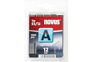 Novus Zszywki z cienkiego drutu 12 mm "supertwarde", 1000 zszywek typu A53/12, zszywacz z drutu stalowego