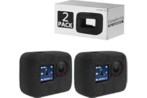 GEEKRIA for Creators Lot de 2 housses coupe-vent compatibles avec DJI Osmo Action 5 Pro, 4, 3, caméra d'action, boîtier de boîtier, accessoires en éponge de réduction du bruit (noir)