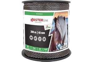 Eider Landgeräte GmbH Weidezaun Breitband Standard 200m, 40mm, braun - hohe Leitfähigkeit - Sehr Robust Kampfpreis