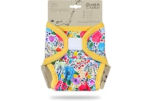 Petit Lulu TI2 Pannolino Di Stoffa Taglia Unica (5-16 kg) | SIO Complete Nuova Versione Insert breve | Hook & Loop | Pannolini Di Stoffa | Riutilizzabile e Lavabile | Prodotto in EU (Blooming Garden)