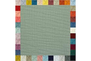 TEXTILQUALITY Hochwertiger Musselin Stoff Meterware - weicher Baumwollstoff für Kleid Baby Decke Tuch Tagesdecke Bettwäsche ÖkoTex Double Gauze uni Baumwollstoffe Dekostoff Stoffe zum Nähen Meterware 0,5m (mint)