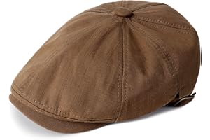 Eoslya Mens Flat Cap - Newsboy Caps for Men, 8 Panel Adjustable Cotton Classic 1920s Gatsby Peaky Newsboy Flat Caps Baker Boy Hats for Men UK Vintage Berets Driving Black