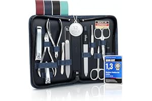 MARQUS Solingen Set per Manicure Professionale – Include Pinza, Lima in Vetro e 12 Pezzi di qualità. Custodia in Pelle, strumenti Made in Germany, perfetti per Unghie curate. Elegante e pratico