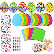 Kit Lavoretti Pasqua Per Bambini - 12 Pezzi Adesivi In Schiuma, Decorazioni Fai Da Te In Feltro - Foto 2