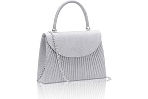 Larcenciel Clutch, Glitzer Damen Handtasche mit Abnehmbarer Kette, Metallisch Pailletten Abendtaschefür Hochzeit, Party, Date