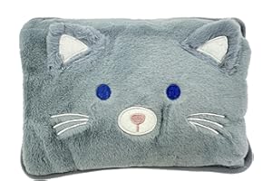 VITBEL Borsa dell'acqua calda elettrica,500 watt,max 75°C,con morbida fodera in peluche,ideale come scaldamani e scaldapiedi,allevia dolori muscolari,dorsali e mestruali