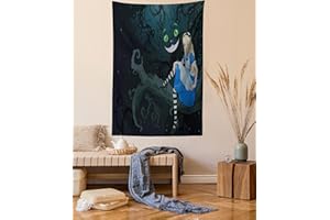 ABAKUHAUS Alice nel Paese delle Meraviglie Arazzo, Fairytale Bambini, Decorazione murale in Tessuto per Camera da Letto, Soggiorno, dormitorio, 110 x 150 cm, Multicolore