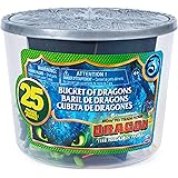 Dragons, Il Mondo Nascosto, Secchiello con Draghi e Vichinghi, 25 Personaggi da Collezionare, Alti 4 Cm, dai 4 Anni In Su