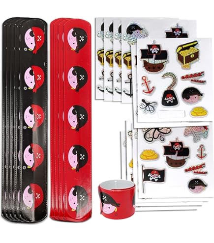 Com-four Piraten Mitgebsel Set 20-teilig - Goodies Für Kindergeburtstag Mottoparty