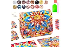 Appoft Geschenke Mädchen 6 7 8 9 10 Jahre: Diamond Painting Holz Umhängetasche für Kinder Bastelset Kinder ab 5-12 jahre Geschenk Mädchen DIY Kreatives Geburtstagsgeschenk Home Decor (Mandalas)
