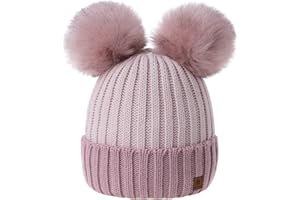 MFAZ Morefaz Ltd Winter Donne Beanie Invernale Berretto Cappello Pom Pom Doppio Hat Sci di Moda