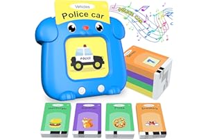 SIMPIM Sprechende Flash-Karten Lernspielzeug für Kleinkinder,192 Blätter Lernkarteikarten 384 Wörter hörbar,Vorschul-Lernspielzeug,Spielzeug Geschenk für 3 4 5 6 Jahre Alt für Jungen Mädchen
