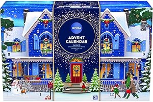 NIVEA Advent Calendar 2025 (24 products) – Women's Gift Set – Includes Moisturiser, Face Masks, Lip Balms, Body Cream, Shower Gel, Anti-Perspirant, and More – Complete Skincare Set
