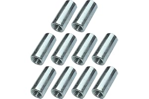 AERZETIX - Set di 10 dadi manicotti di accoppiamento M8x25x11mm filettato - manicotto prolunga cilindrico tondo - in acciaio zincato - C49631