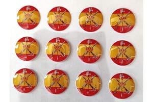 Durabol Pegatina de Resina Bandera España Redonda con Escudo Legion 11mm 12 Uds