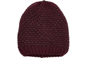 maximo Mädchen Beanie mit Lurex, Violett Mütze