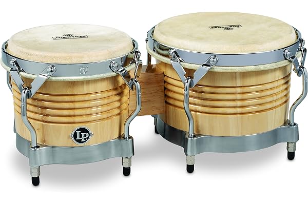 LP Latin Percussion Bongo Matador Bois naturel clair/chrome HW M201-AWC