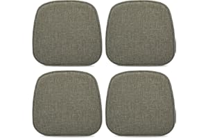 TANYOO Set of 4 Chair Cushions, 40 x 38 cm, Seat Cushions Chair with Velvet Cover, Non-Slip, Washable Seat Cushion for Chairs in the Office, Outdoor, Indoor, Garden, 40 x 38 cm (Coffee Brown)