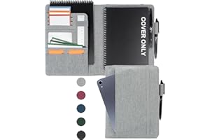 Kaitiaki Stabiler Planer-Einband für Rocketbook Smart-Notizbuch, wasserabweisendes Stoff-Padfolio, Business-Padfolio mit fester Schreibfläche, passend für Executive-Größe A5, Rocketbook-Zubehör (Grau)