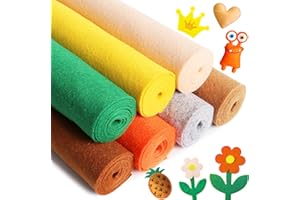 ZAIONE Felt Fabric Sheets Bundle: Autumn Fall Color Soft 7 Rolls 21x90cm Assorted Color Craft Fabric for DIY Craftwork Sewing Patchwork