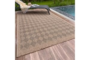 THE RUGS Nature Collection - Tappeto per esterni - per interno/esterno, tappeto Tona con bordo per patio, terrazza, giardino, cucina, bagno o soggiorno (grigio scuro, 80 x 150 cm)