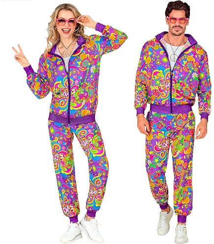 Amscan 60er Jahre Hippie Mann Kostüm Set | Größe XL | Inkl. Oberteil, Hose & Kopftuch | Für Kostümparty, Halloween