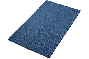 Decomira Alfombra de Baño Antideslizante de Chenilla | Alfombrilla súper Absorbente y Lavable a máquina | para el baño, la Ducha, la bañera o como Alfombra WC | Azul - 70x120 cm