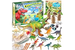 ZJTAPE Dinosaures Calendrier de l'Avent, Calendrier de Noël pour enfants, Jouets de dinosaures Calendrier de Noël, Noël 24 jours calendrier à rebours pour Noël cadeau pour filles garçons