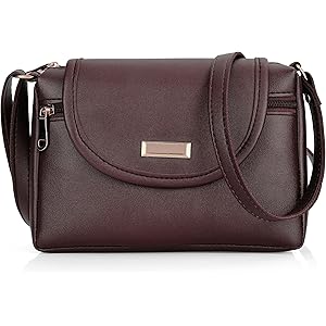 J I ACCESSORIES Women’s Stylish Crossbody Sling Bag – Elegant PU Leather Small Shoulder Purse with Adjustable Strap – Casual & Travel Handbag