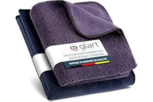 Glart Lot de 2 Chiffons en Microfibre 4432K 2 pour le nettoyage des Vitres, spécial Fishskin 60 x 40 cm et molleton sec 32x32 cm.