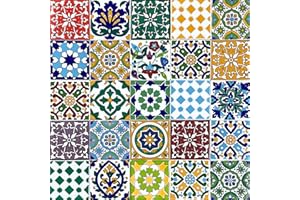 Cerames piastrelle ceramiche marocchine Pazzo – ceramiche piastrelle mosaico decorative per il bagno, la cucina, sotto le scale | Piastrelle colorate marocchine con motivo orientale 10x10 cm