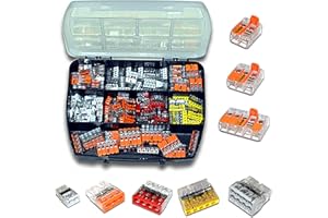 SUPTMAX WAGO Klemme (150 Stück) Set Sortiment 221-412 | 221-413 | 221-415 | 2273-202 | 2273-203 | 2273-204 | 2273-205 | 2273-208 | Verbindungsklemme | inkl. praktischem Sortimentskasten