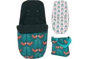 Cosatto Giggle - Paquete de accesorios 2 en 1, bolsa de cambio y saco para todas las estaciones, Fox Friends